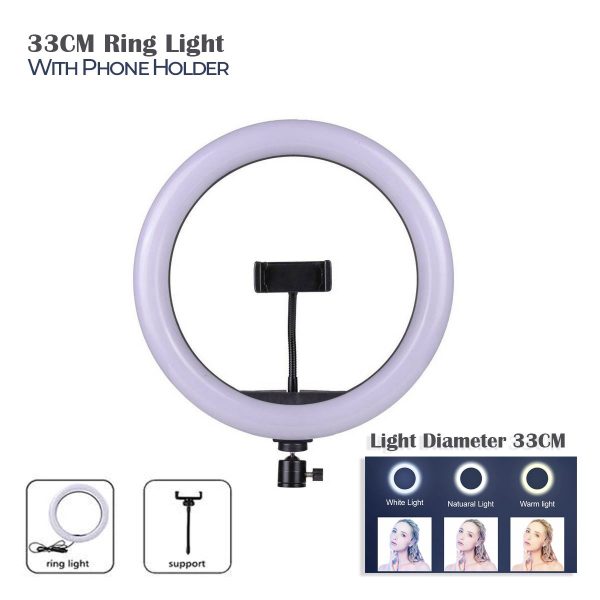 Led Studio Camera Ring Light with Mobile Holder