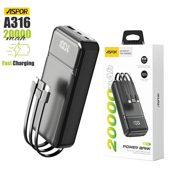 Aspor 20000mAh Fast Charging Power Bank