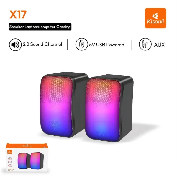 Kisonli RGB Lights Gaming Speaker