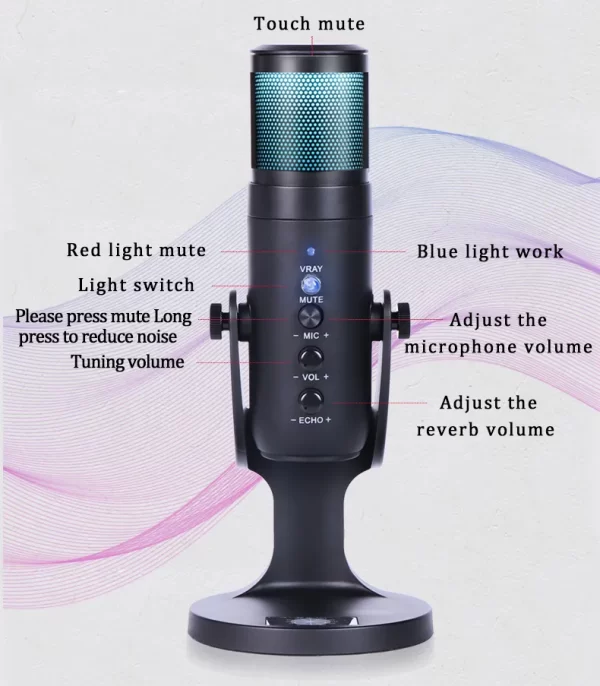 JMARY PW9 RGB Microphone