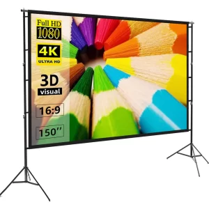 Projector Screen 150 inch Tripod Portable with Stand