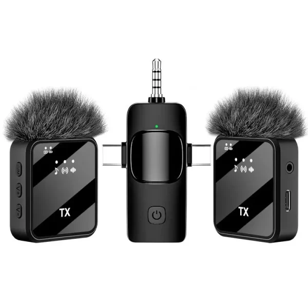 F11 2 Wireless Dual Microphone Black Color